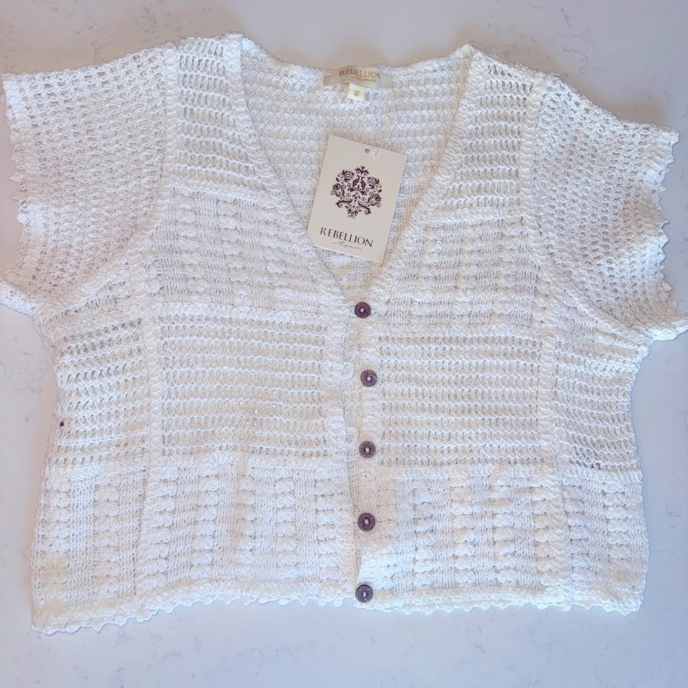 Rebellion Ivory Crochet Cardigan
